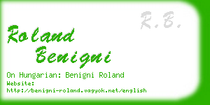 roland benigni business card